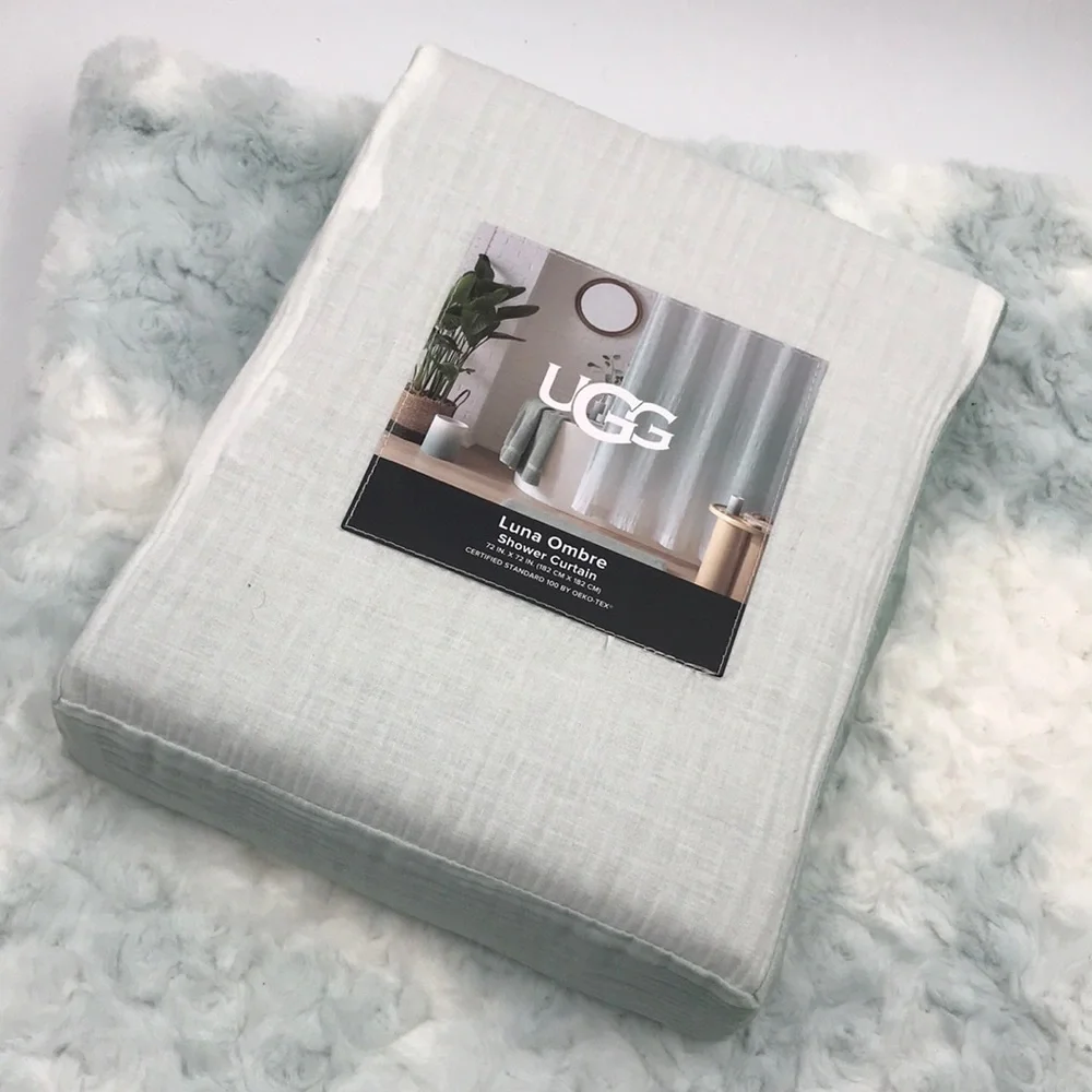5 Pc Set Ugg Marissa Bath Mat Luna Shower Curtain Ombre Ceramic Bath